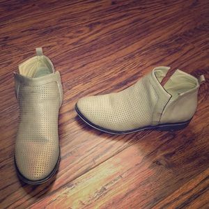 Perforated Tan Booties